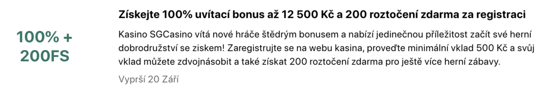 Zatočení zdarma v SG Casino